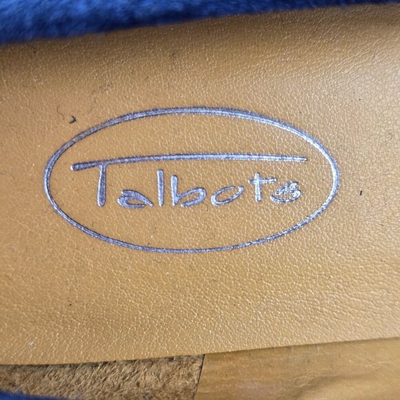 Talbots Size 8M Slate Blue Marcia2 Leather Flats Tassel Front Almond Toe - Picture 13 of 16